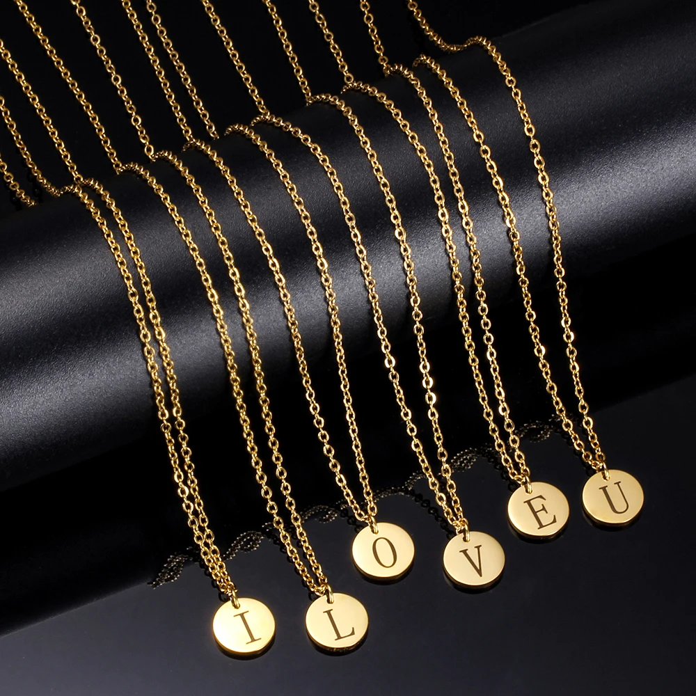 New Arrival 316L Stainless Steel 26 Letters Initial Necklace Wholesale Alphabet Disc Pendant Long Chain Necklaces for Women
New Arrival 316L Stainless Steel 26 Letters Initial Necklace Wholesale Alphabet Disc Pendant Long Chain Necklaces for Women