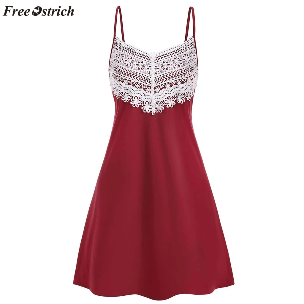 FREE OSTRICH Fashion Women's Summer V-Neck Crochet Lace Solid Color Simple Halter Mini Dress Camisole Sleeveless A-Line Dress
FREE OSTRICH Fashion Women's Summer V-Neck Crochet Lace Solid Color Simple Halter Mini Dress Camisole Sleeveless A-Line Dress