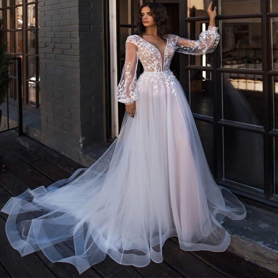 SOFUGE Sexy Sleeve V-neck Wedding Dresses Long Sleeves A-line Tulle 2019 Boho Sofuge Vestido De Noiva Dubai Arabic Court Train
SOFUGE Sexy Sleeve V-neck Wedding Dresses Long Sleeves A-line Tulle 2019 Boho Sofuge Vestido De Noiva Dubai Arabic Court Train