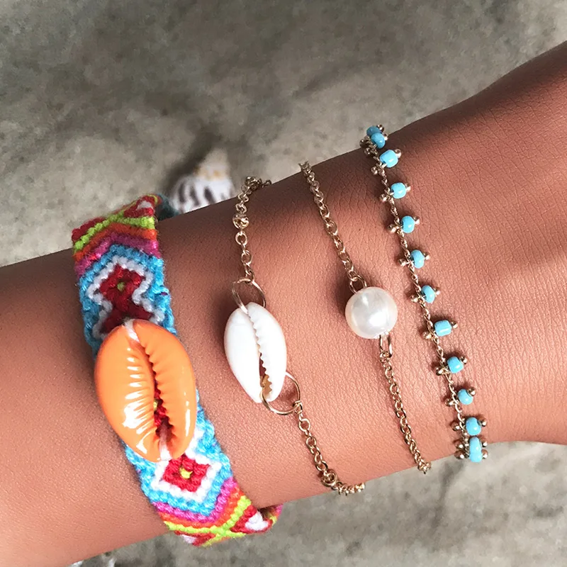 4pcs/Set Boho tribal woven friendship shell bracelet cotton braided macram bracelet southwestern beach festiva gift women
4pcs/Set Boho tribal woven friendship shell bracelet cotton braided macram bracelet southwestern beach festiva gift women