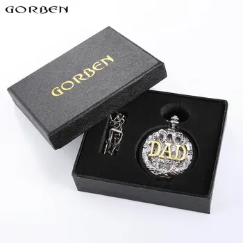 GORBEN Hollow DAD Pocket Watches Quartz With Pendant Necklace Chain Roman Numbers Display Gift For Dad Father With Gift Box
GORBEN Hollow DAD Pocket Watches Quartz With Pendant Necklace Chain Roman Numbers Display Gift For Dad Father With Gift Box