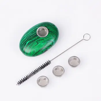 6cm Palm Tumbled Stone Green Mineral Malachite Crystal Smoking Pipe Tobacco Wand
6cm Palm Tumbled Stone Green Mineral Malachite Crystal Smoking Pipe Tobacco Wand