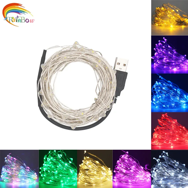 Tiny Leaves Garland Fairy Light Led Copper Wire Battery String Lights For Wedding Forest Table Christmas Home Party Decoration | Освещение