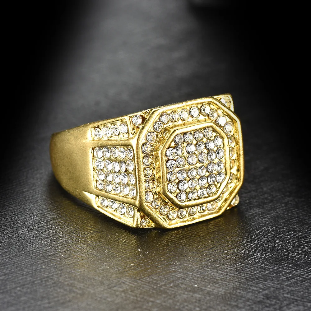 WYSIWYG Hip Hop Bling Gold Color Octagon Shape Mens Rings Fashion Pave Setting Rhinestone Ring Male Hip Hop Jewelry Gift
WYSIWYG Hip Hop Bling Gold Color Octagon Shape Mens Rings Fashion Pave Setting Rhinestone Ring Male Hip Hop Jewelry Gift