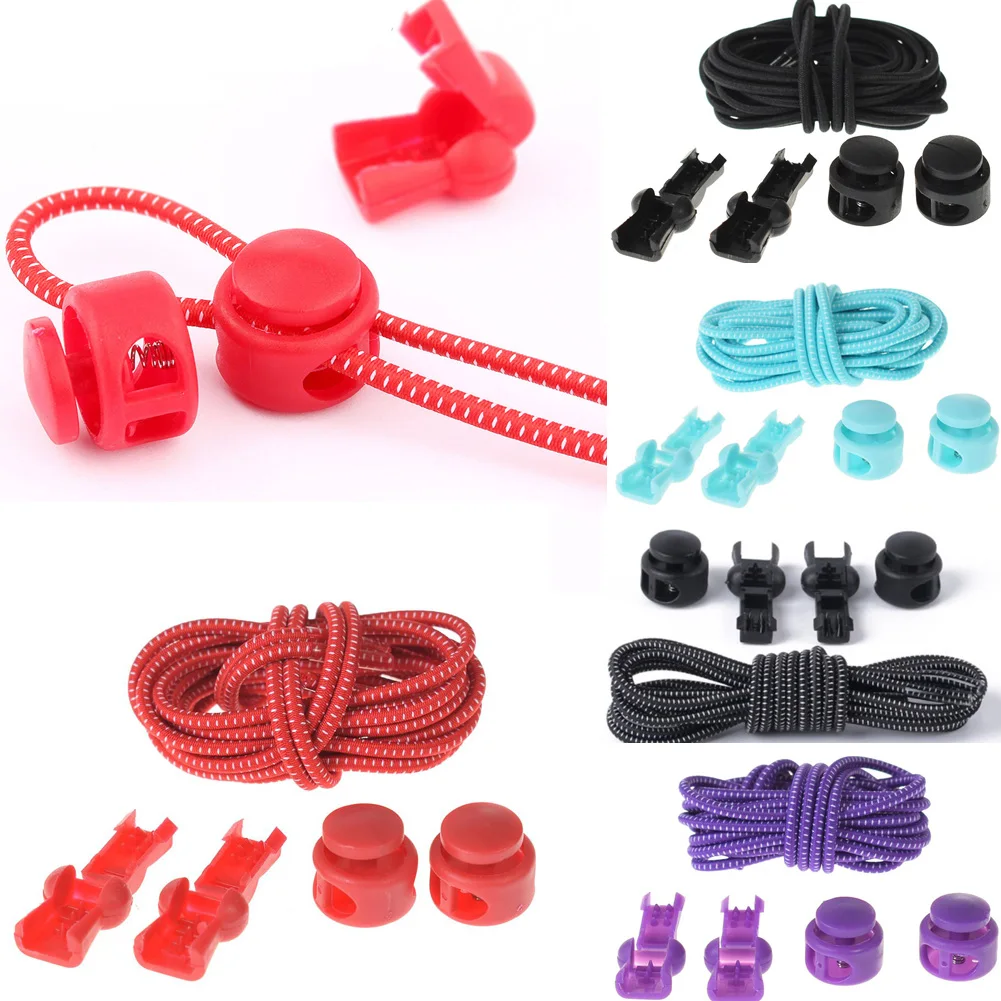 2020 Stretching Lock lace 24 colors a pair Of Locking Shoe Laces Elastic Sneaker Shoelaces Shoestrings Running/Jogging/Triathlon