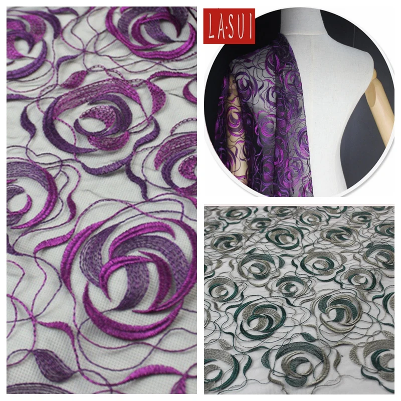 LASUI 2017 the new purple ,deep green Roses water soluble lace fabric mesh cloth embroidery comfort fabric dress fashion X0199
LASUI 2017 the new purple ,deep green Roses water soluble lace fabric mesh cloth embroidery comfort fabric dress fashion X0199