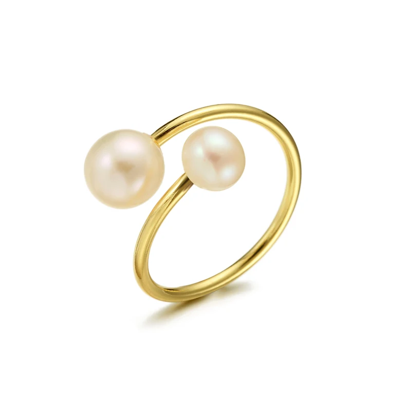 Double Interlaced Pearls Ring Golden Simple Real Freshwater Pearl Wedding Ring For Women Jewelry Gift
Double Interlaced Pearls Ring Golden Simple Real Freshwater Pearl Wedding Ring For Women Jewelry Gift