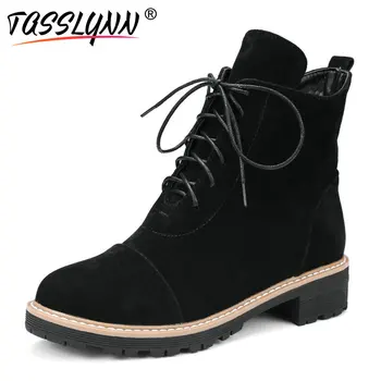TASSLYNN 2019 Women Ankle Boots Lace Up Fashion Square Heels PU Autumn Shoes Round Toe Med Heels Shoes Woman Boots Size 34-43
TASSLYNN 2019 Women Ankle Boots Lace Up Fashion Square Heels PU Autumn Shoes Round Toe Med Heels Shoes Woman Boots Size 34-43