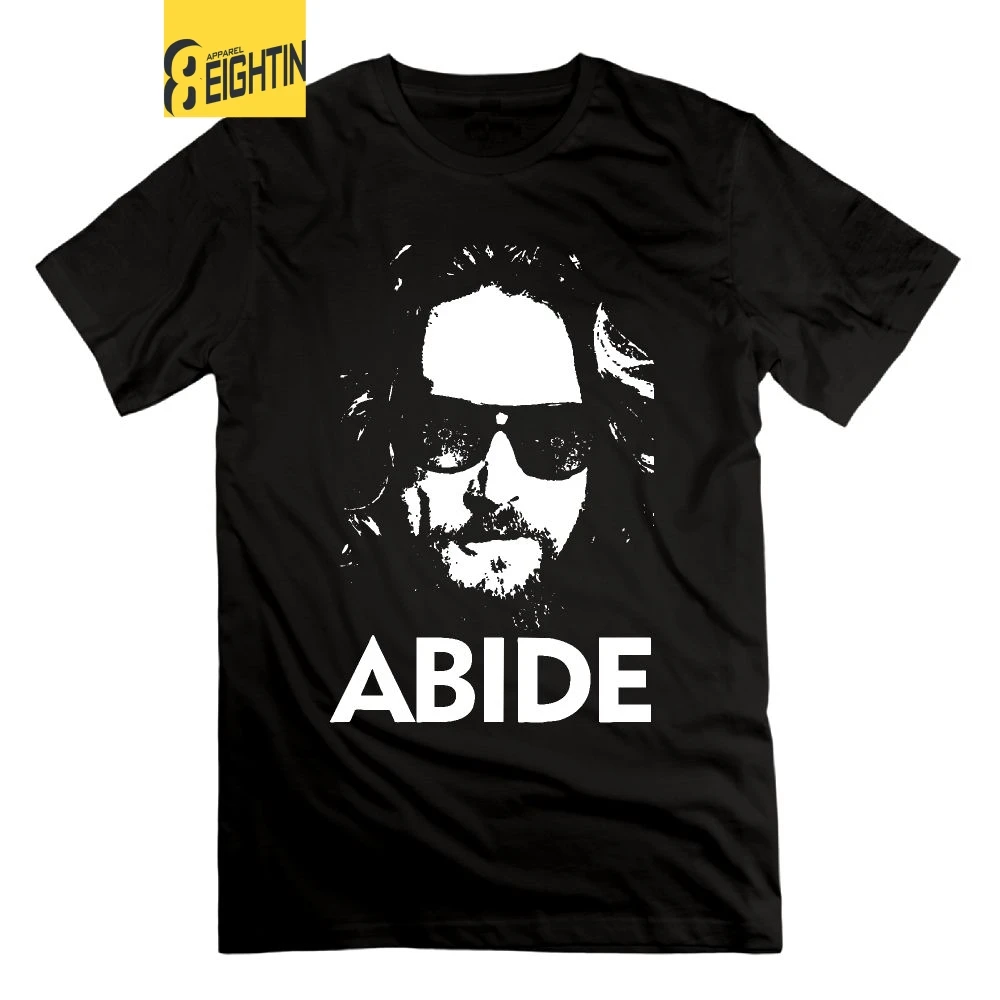 

Eightin The Big Lebowski The dude T-Shirt Men Print 100% Cotton Tees Crewneck Large Size Black Short Sleeves T Shirt