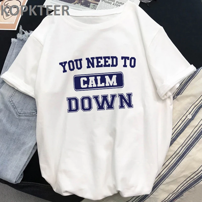 Harajuku T Shirt You Need To Calm Down Graphic Tees Camiseta Mujer Tee Shirt Femme Streetwear Women Vogue Clothes 2019 Tops
Harajuku T Shirt You Need To Calm Down Graphic Tees Camiseta Mujer Tee Shirt Femme Streetwear Women Vogue Clothes 2019 Tops