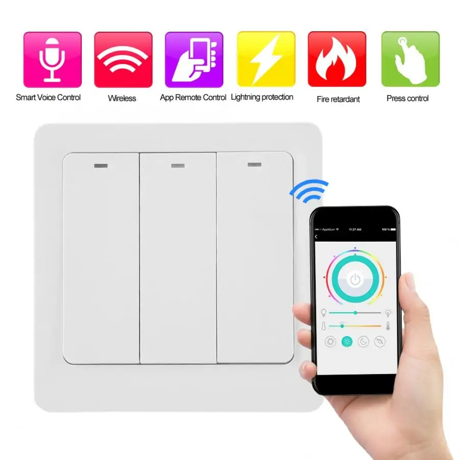 100-240V AC Smart Switch Panel Wall Button Switch 1/2/3 Gang Smart WIFI EU Plug Remote APP Control with Alexa
100-240V AC Smart Switch Panel Wall Button Switch 1/2/3 Gang Smart WIFI EU Plug Remote APP Control with Alexa