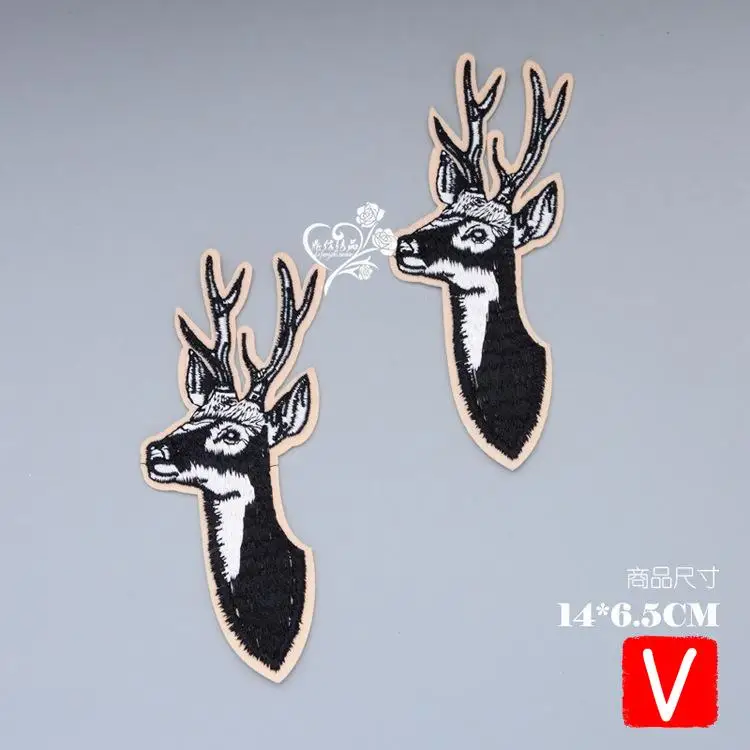 

VIPOINT embroidery big deer patches animal patches badges applique patches for clothing DX-154