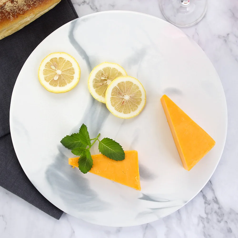 New Arrival Western Round Marble pattern Slate Dishes Solid Steak Ceramic Plate Cake Sushi Barbecue Plate Cheese Pizza Flat
New Arrival Western Round Marble pattern Slate Dishes Solid Steak Ceramic Plate Cake Sushi Barbecue Plate Cheese Pizza Flat