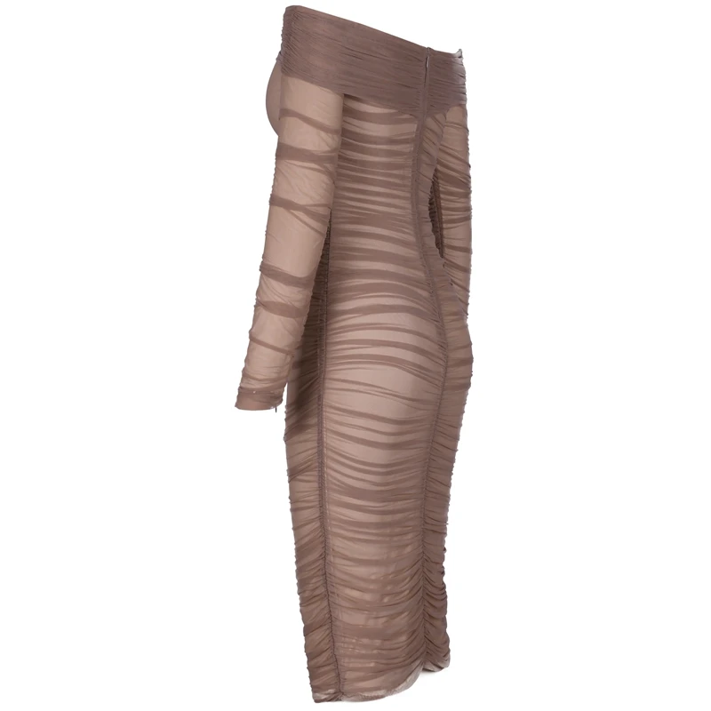 Deer Lady Summer Party Dress Women 2019 Sexy Mesh Bodycon Dress Long Sleeve Off Shoulder Sheer Ruched Celebrity Club Dress Deer Lady Summer Party Dress Women 2019 Sexy Mesh Bodycon Dress Long Sleeve Off Shoulder Sheer Ruched Celebrity Club Dress