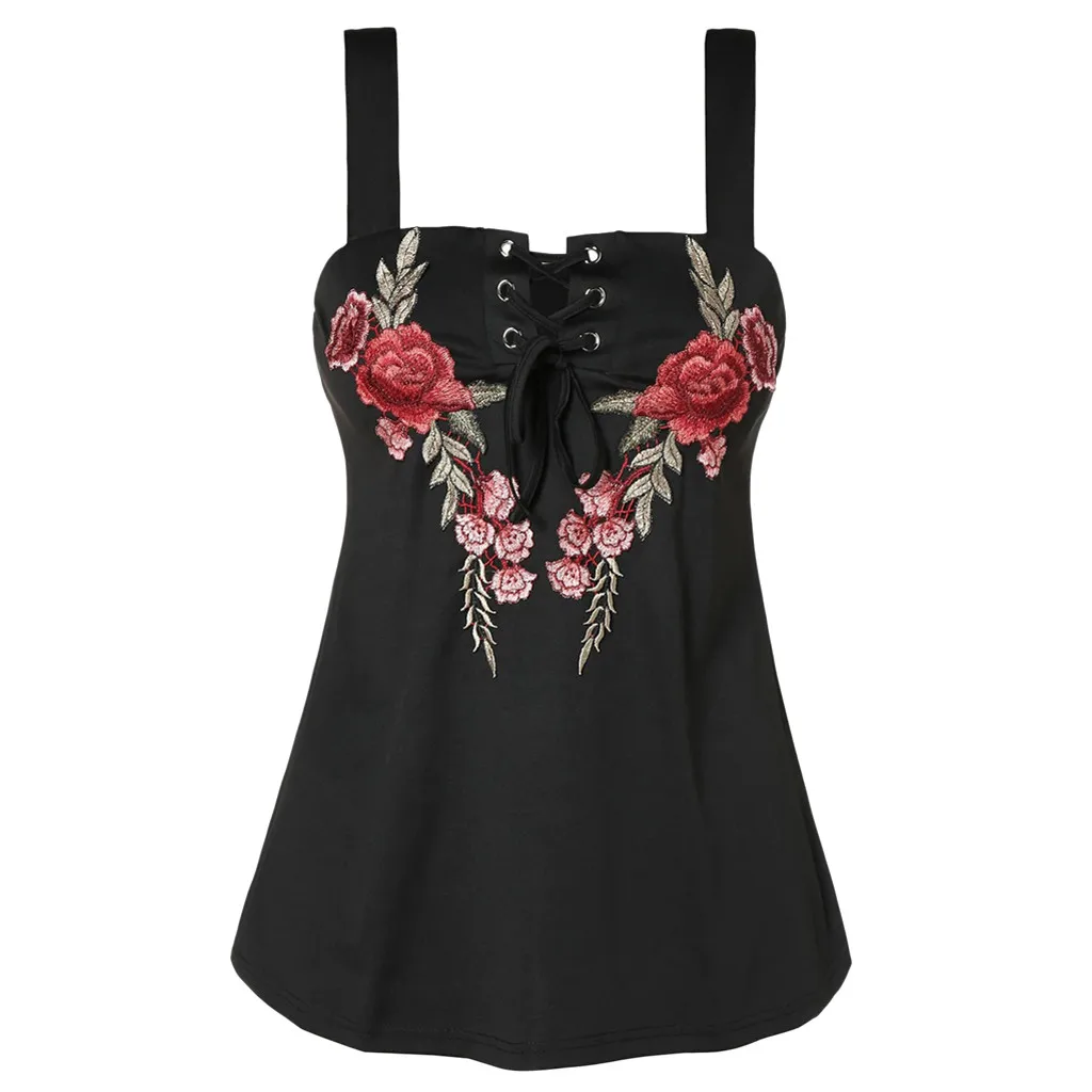 Women's Casual Sleeveless Tank Sexy Cross Bandage Embroidered Vest Shirt Tops Plus Size Tops Blusas Femininas Wholesale Clothing
Women's Casual Sleeveless Tank Sexy Cross Bandage Embroidered Vest Shirt Tops Plus Size Tops Blusas Femininas Wholesale Clothing