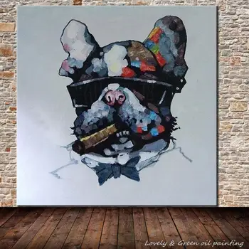 Decorative Art Hand Painted Fashion Dog Oil Painting On Canvas Living Room Home Decor Wall Painting Smoking Dog Animal Picture
Decorative Art Hand Painted Fashion Dog Oil Painting On Canvas Living Room Home Decor Wall Painting Smoking Dog Animal Picture