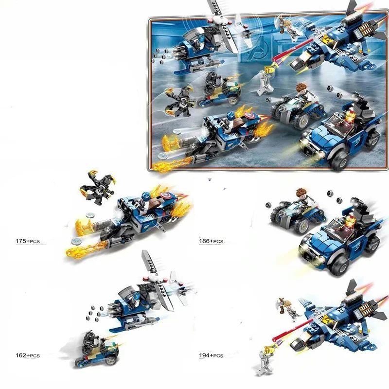 717Pcs Marvel Avengers Super Heroes Avengers Four-wheel drive jeep helicopter jet Figures Building Block Toys For Children Gifts
717Pcs Marvel Avengers Super Heroes Avengers Four-wheel drive jeep helicopter jet Figures Building Block Toys For Children Gifts