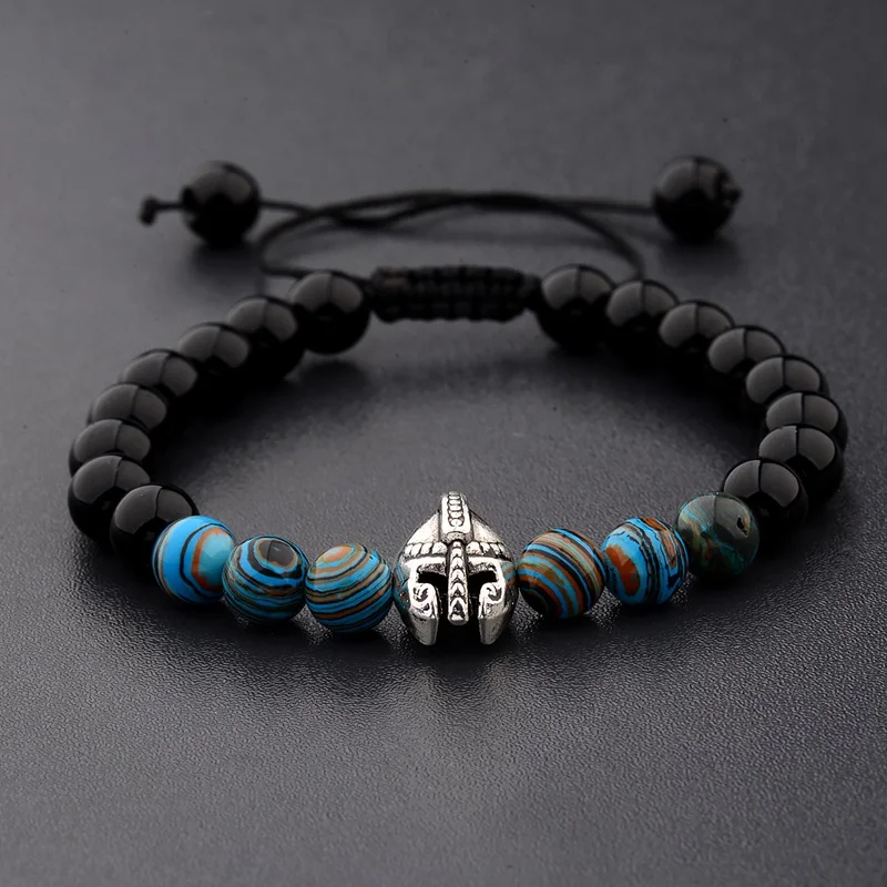 Amader Silver Knight Spartan Warrior Gladiator Helmet Bright Black&Blue Stone Bracelet Men Adjustable Bracelets Women ABK008
Amader Silver Knight Spartan Warrior Gladiator Helmet Bright Black&Blue Stone Bracelet Men Adjustable Bracelets Women ABK008