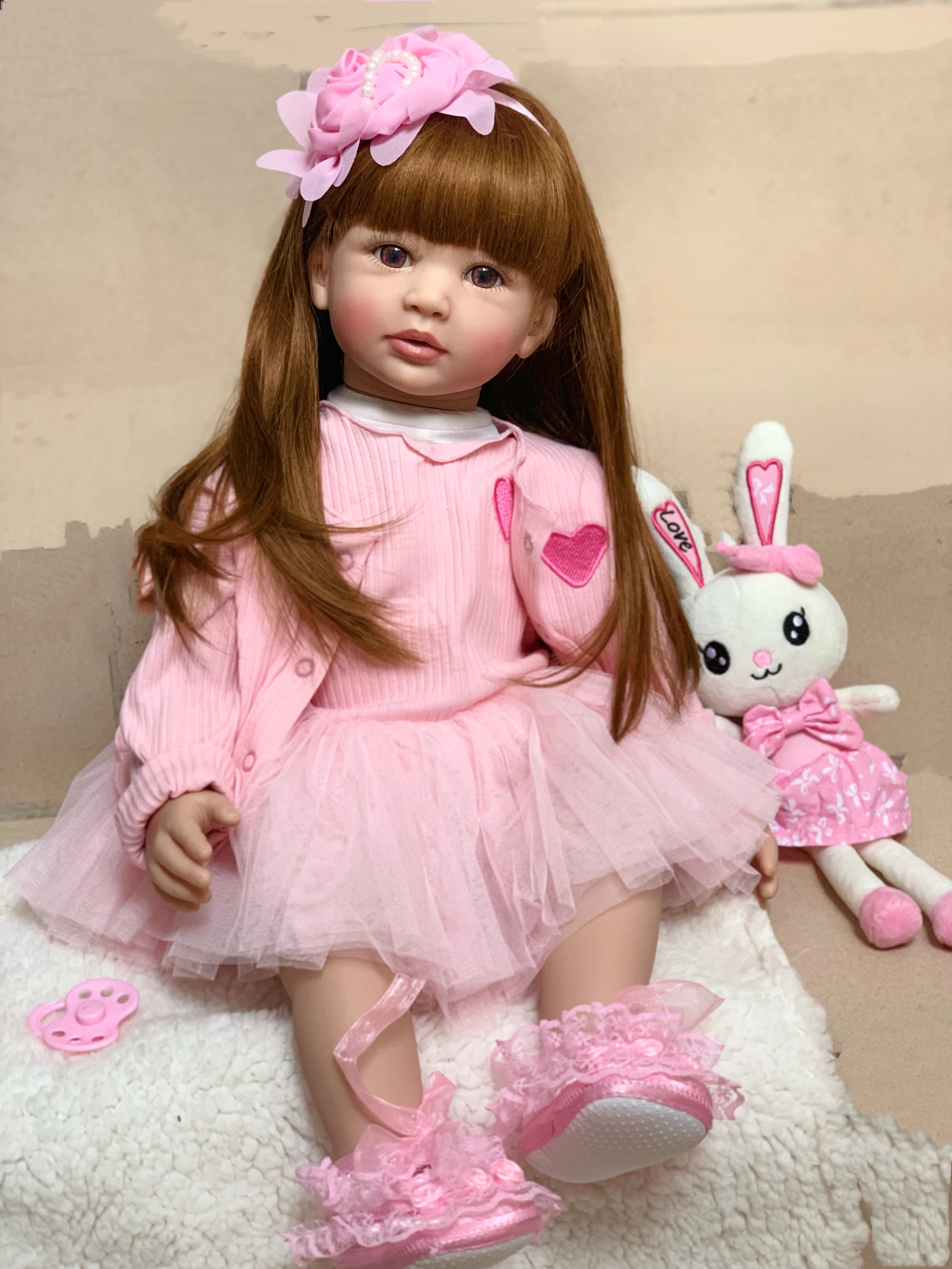 60cm Soft Silicone Reborn Baby Doll Toy For Girl Long Hair Princess Toddler Babies Lifelike Alive Bebe Bonecas Kid Birthday Gift
60cm Soft Silicone Reborn Baby Doll Toy For Girl Long Hair Princess Toddler Babies Lifelike Alive Bebe Bonecas Kid Birthday Gift