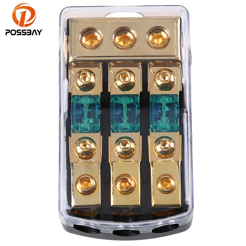 POSSBAY Car Audio 1 In 3 Ways Out Distribution Block Fuse Box Holder For 12V-24V Boat Vehicles Amplifier 30A/60A/80A/100A/150A
POSSBAY Car Audio 1 In 3 Ways Out Distribution Block Fuse Box Holder For 12V-24V Boat Vehicles Amplifier 30A/60A/80A/100A/150A