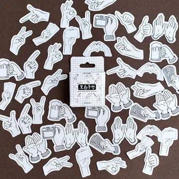 Mini Black And White Gestures Sign Sticker Decoration DIY Scrapbooking Stationery Diary Label School Suppliers Hot 45 Pcs/Pack
Mini Black And White Gestures Sign Sticker Decoration DIY Scrapbooking Stationery Diary Label School Suppliers Hot 45 Pcs/Pack
