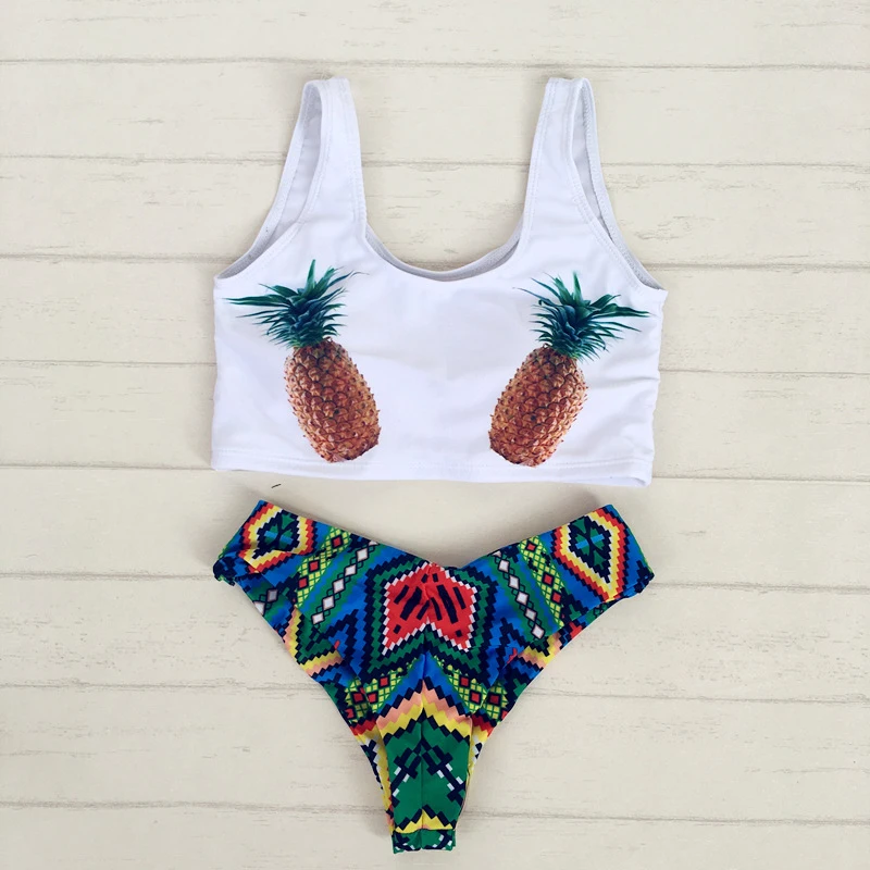 Sexy Crop Top Bikinis Swimwear Swimsuit Women Printed Pineapple Tankini Set Bathers Bathing Suit Maillot de Bain Femme Biquinis
Sexy Crop Top Bikinis Swimwear Swimsuit Women Printed Pineapple Tankini Set Bathers Bathing Suit Maillot de Bain Femme Biquinis