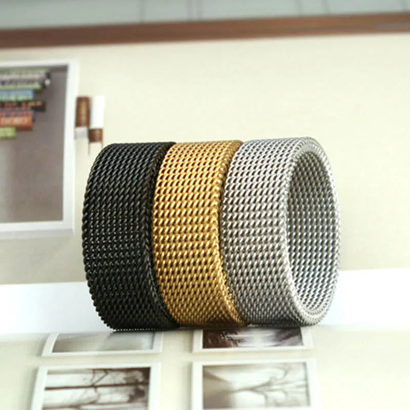 JETE European and American elastic tricolor classic double layer mesh titanium steel ring ring fashion hollow ring
JETE European and American elastic tricolor classic double layer mesh titanium steel ring ring fashion hollow ring