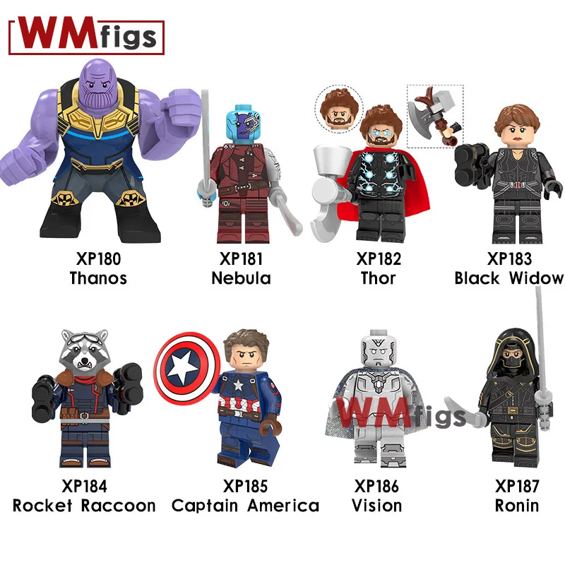 Marvel Avengers Assemble Endgame Thanos Nebula Vision Thor Star Lord Black Widow Hulk Building Block Toys Children Gift
Marvel Avengers Assemble Endgame Thanos Nebula Vision Thor Star Lord Black Widow Hulk Building Block Toys Children Gift