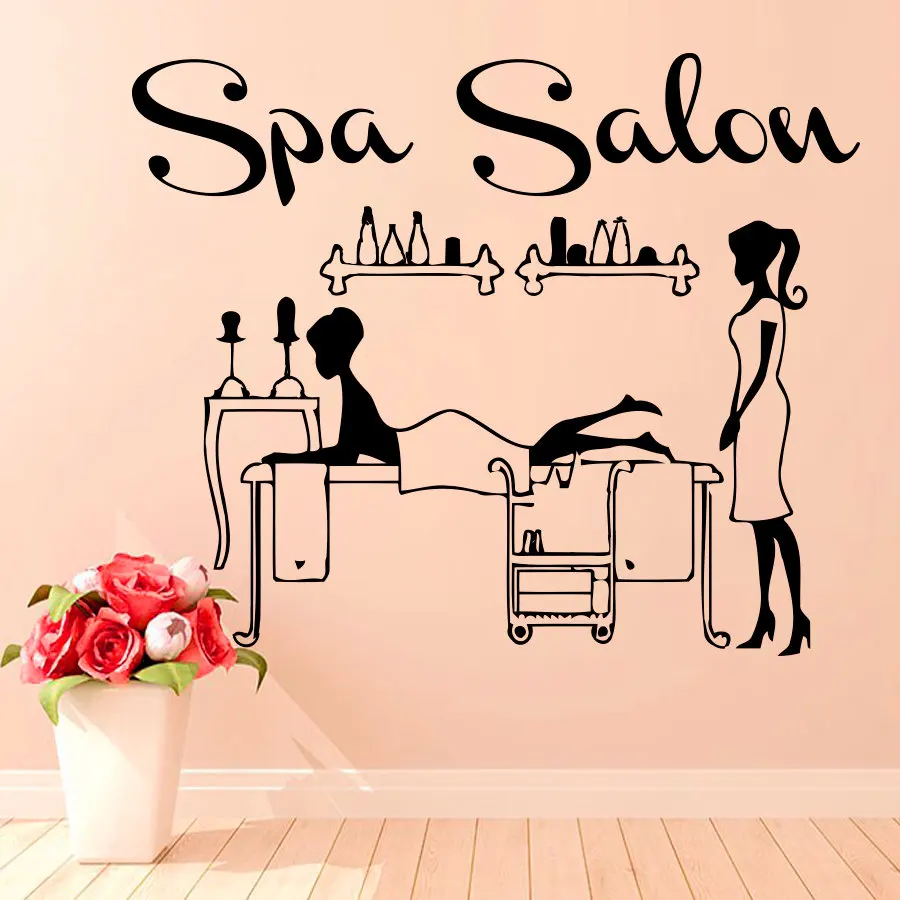 Image DCTOP Spa Salon Relaxation Wall Sticker Masseuse Services For Lady Living Room Removable Vinyl DIY Home Decor