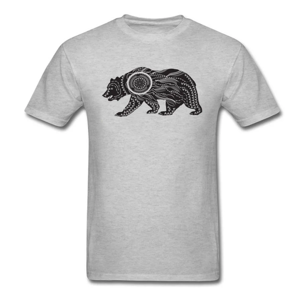 Ornamental Bear Mens 2018 Fashion Design Tops Shirt Round Collar Summer/Autumn Cotton Fabric Tshirts Custom Short Sleeve Tshirts Ornamental Bear grey