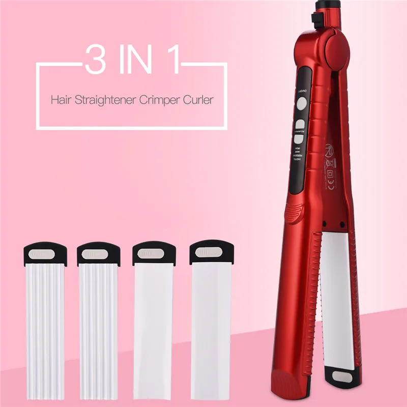 3 In 1 Straightening Flat Irons Curling Iron LCD Temperature Control Styling Tools Corrugated Wave Corrugation Hair Crimper
3 In 1 Straightening Flat Irons Curling Iron LCD Temperature Control Styling Tools Corrugated Wave Corrugation Hair Crimper