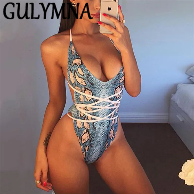 GULYMNA 2019 Brazilian Snakeskin One Pieces Swimsuit Women Bikini Bandage Bathing Suit Backless Monokini High Cut Swimwear Women
GULYMNA 2019 Brazilian Snakeskin One Pieces Swimsuit Women Bikini Bandage Bathing Suit Backless Monokini High Cut Swimwear Women
