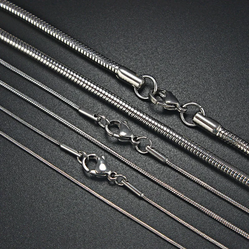 stainless steel 1mm 1.2mm 3mm round snake necklace chain with lobster clasp jewelry necklace finding
stainless steel 1mm 1.2mm 3mm round snake necklace chain with lobster clasp jewelry necklace finding