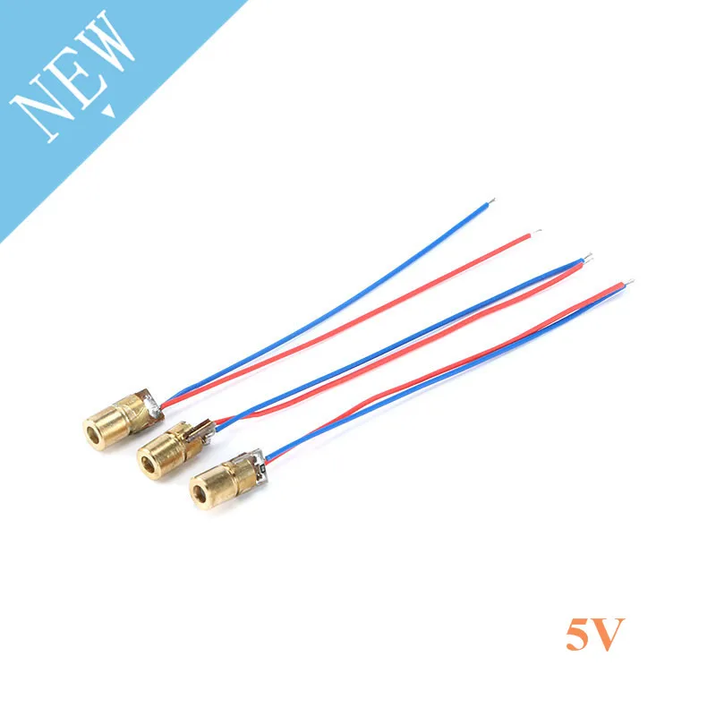 

10pcs 5MW Laser Diodes 5V 5MW 650nm Diodo RED Dot Laser Diode Circuit 5V 5MW 650nm Module Pointer Sight Copper Head For Arduino