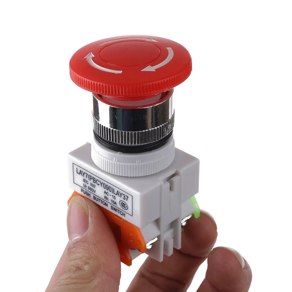 2Pcs New High Quantity Red Mushroom Cap 1NO 1NC DPST Emergency Stop Push Button Switch AC 660V 10A E-stop Switch
2Pcs New High Quantity Red Mushroom Cap 1NO 1NC DPST Emergency Stop Push Button Switch AC 660V 10A E-stop Switch