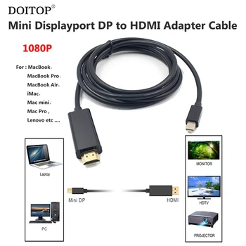 DOITOP HD 1080P Male Thunderbolt Mini Displayport to HDMI Cable Adapter Mini DP to HDMI Converter Adapter Cable for Macbook O5