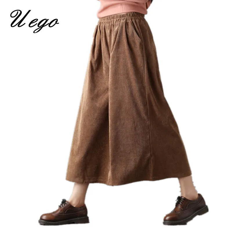 Uego Fashion Corduroy Loose Wide Leg Pants High Waist Elastic Big Size Women Casual Pants 2019 New Arrival Women Vintage Pants
Uego Fashion Corduroy Loose Wide Leg Pants High Waist Elastic Big Size Women Casual Pants 2019 New Arrival Women Vintage Pants