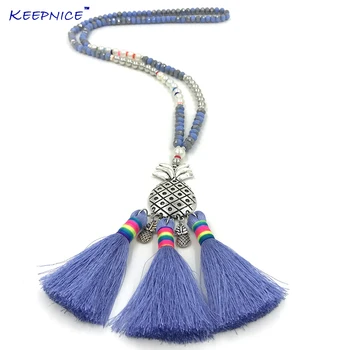 

New Fashion Handmade Creative tassel Pendents Necklace Unique Boho Bohemia Necklaces pineapple pendant Necklace for woman