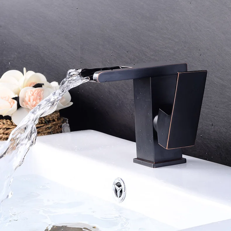 Black Copper Wash Basin Waterfall Taps European and American Bathroom Hot and Cold Single Tap Kitchen Faucet SLT25
Black Copper Wash Basin Waterfall Taps European and American Bathroom Hot and Cold Single Tap Kitchen Faucet SLT25