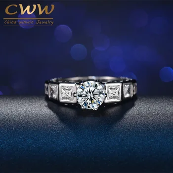 CWWZircons Sparkling Square And Round Cubic Zirconia Pave 1 ct CZ Rings Wedding Engagement Jewelry For Women R011
CWWZircons Sparkling Square And Round Cubic Zirconia Pave 1 ct CZ Rings Wedding Engagement Jewelry For Women R011