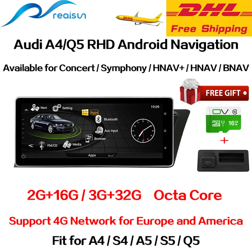 Realsun 10.25 Inch Audi RHD A4 B8 A5 S4 S5 Q5 Concert MMI 3G RAM 32G ROM Octa Core Android 7.0 4G Network Car Radio Navigation
Realsun 10.25 Inch Audi RHD A4 B8 A5 S4 S5 Q5 Concert MMI 3G RAM 32G ROM Octa Core Android 7.0 4G Network Car Radio Navigation