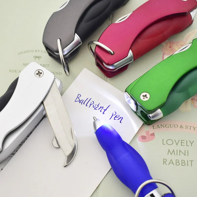 Creative Multifunction Knife Bottle Opener Ballpoint Pen With LED Light Novelty Item Korean Stationery Student
Creative Multifunction Knife Bottle Opener Ballpoint Pen With LED Light Novelty Item Korean Stationery Student