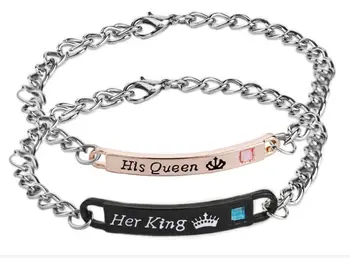 EUBFREE 12pcs Her King His Queen Couple Bracelets His Beauty Her Beast Heart Crown Rhinestone Charm Bracelet for Lovers
EUBFREE 12pcs Her King His Queen Couple Bracelets His Beauty Her Beast Heart Crown Rhinestone Charm Bracelet for Lovers