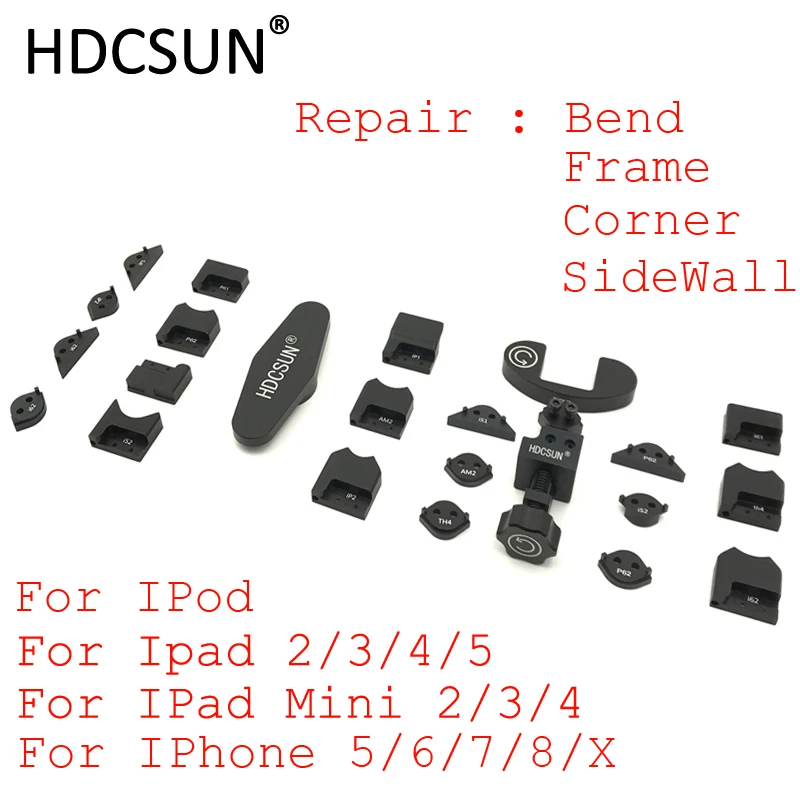 HDCSUN 26 in 1 iCorner Kit for iPod iPad iPhone 5 5S 6 6s 7 7Plus 8 8plus X Corner Sidewall Bend Fix frame Repair GB1100
HDCSUN 26 in 1 iCorner Kit for iPod iPad iPhone 5 5S 6 6s 7 7Plus 8 8plus X Corner Sidewall Bend Fix frame Repair GB1100