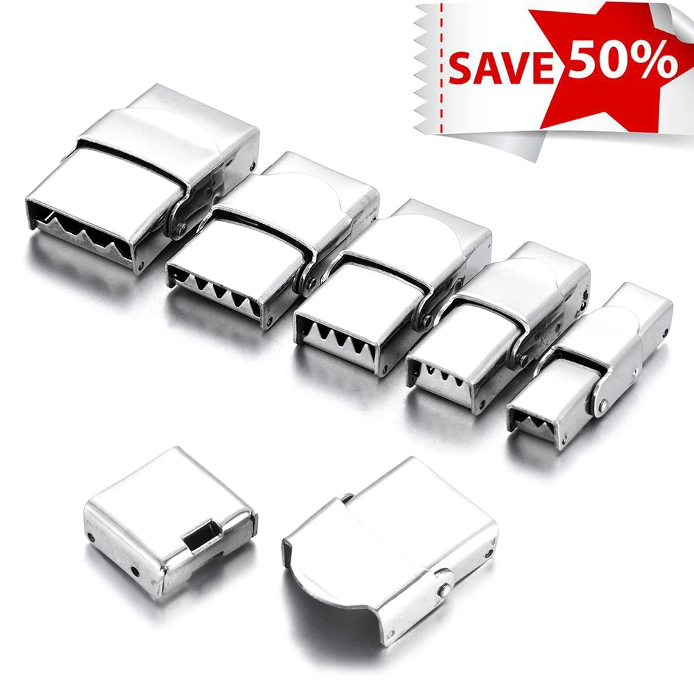 5pcs Stainless Steel Clasp Crimp Jaw Hook Watch Band Clasps for Leather Bracelet Jewelry Making DIY Connectors Buckle Supplies
5pcs Stainless Steel Clasp Crimp Jaw Hook Watch Band Clasps for Leather Bracelet Jewelry Making DIY Connectors Buckle Supplies