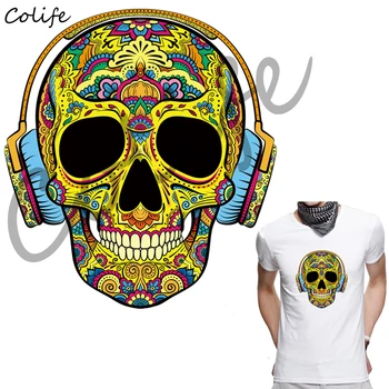 DJ Skull Head Iron-On Transfer Easy Print By Household Irons Parches Ropa T-Shirt Diy Decoration Patches For Clothes
DJ Skull Head Iron-On Transfer Easy Print By Household Irons Parches Ropa T-Shirt Diy Decoration Patches For Clothes