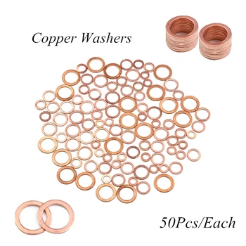 50Pcs Copper Sealing Washer Solid Gasket Sump Plug Oil 6Sizes For Boat Crush Washer Flat Seal Ring Tool Hardware Accessories
50Pcs Copper Sealing Washer Solid Gasket Sump Plug Oil 6Sizes For Boat Crush Washer Flat Seal Ring Tool Hardware Accessories