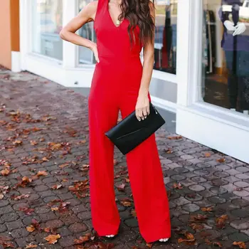 Women Spring Summer Vest Solid Color Sexy Deep V Open Back Crossover High Waist Loose Jumpsuit
Women Spring Summer Vest Solid Color Sexy Deep V Open Back Crossover High Waist Loose Jumpsuit