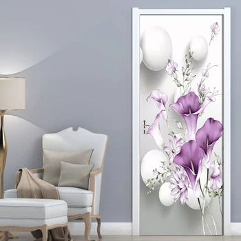 PVC Self-adhesive 3D Removable Wall Door Sticker Fresh Purple Calla Wallpaper Living Room Door Decor Decals DIY
PVC Self-adhesive 3D Removable Wall Door Sticker Fresh Purple Calla Wallpaper Living Room Door Decor Decals DIY