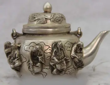 4 China White Copper Silver Eight Immortals Buddha Crane kettle Wine Pot Teapot SD 506
4 China White Copper Silver Eight Immortals Buddha Crane kettle Wine Pot Teapot SD 506